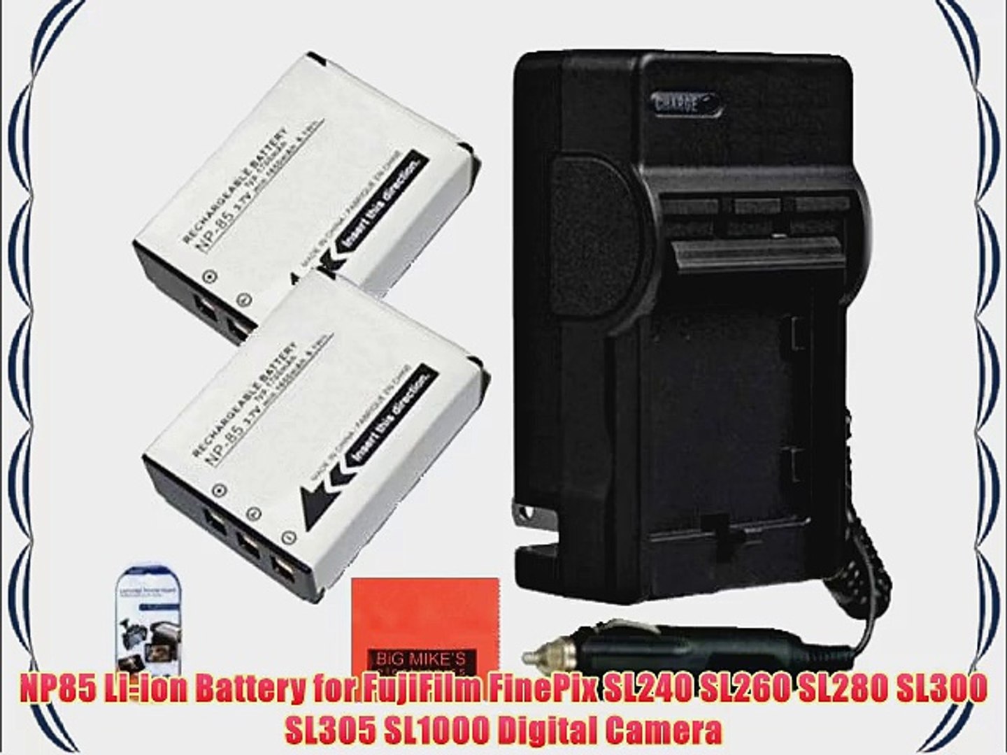 Pack Of 2 NP-85 Batteries And Charger Kit For FujiFilm FinePix S1 SL240  SL260 SL280 SL300 SL305 - video Dailymotion