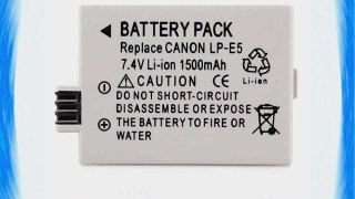 TWO LP-E5 Replacement Battery   Battery Charger FOR CANON CAMERA EOS Digital Rebel T1i