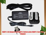 HQRP AC Power Adapter / Charger and Battery compatible with Sony Handycam DCR-TRV250 DCR-TRV250E