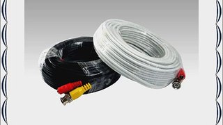 RioRand 2X 100 Ft (1x 100ft-white   1x100ft-black) Cctv Security Camera Power Video Cable Ul