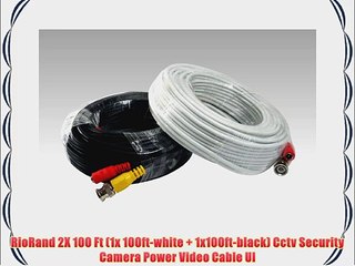 RioRand 2X 100 Ft (1x 100ft-white   1x100ft-black) Cctv Security Camera Power Video Cable Ul