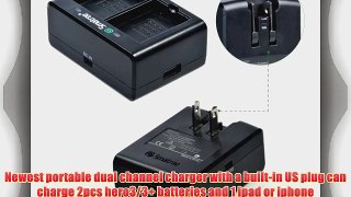 Smatree? High Capacity Li-Polymer Battery (2-Pack) 1290mAH and 2nd Generation Portable Dual
