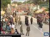 Dunya News - Flag lowering ceremony at Wagah Border, fervor patriotism observed