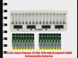 16 Slot Smart Charger 32 AAA 1200 mAh Accupower NiMH Rechargeable Batteries