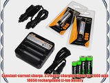 Fenix ARE-C1 two bays Li-ion 18650 home/in-car battery charger Two Fenix 18650 ARB-L2 2600mAh
