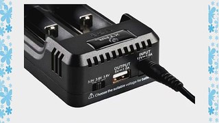 XTAR VP2 Independent 2-Channel Battery Charger w/ Dual Voltage Display USB Power Bank for 18560