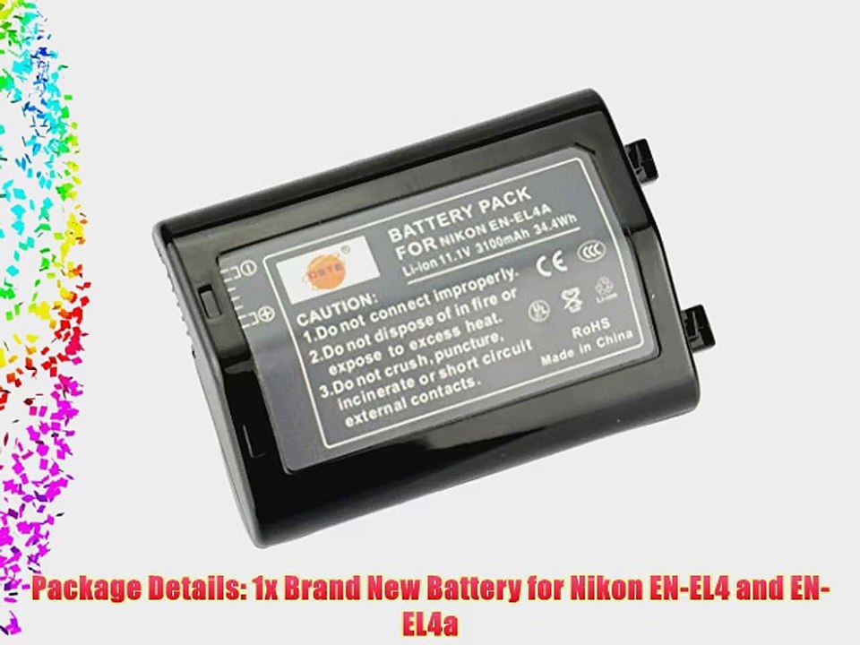 DSTE? EN-EL4A Rechargeable Li-ion Battery for Nikon EN-EL4A D2Z D2H D2Hs D2X D2Xs D3 D3S D3X