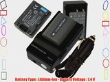 2 Battery  Charger for Sony Handycam DCR-DVD92 NP-FP50