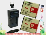 Wasabi Power Battery (2-Pack) and Charger for Sony NP-BG1 NP-FG1 and Sony Cyber-shot DSC-H3
