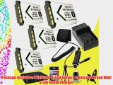 Four Halcyon 1800 mAH Lithium Ion Replacement NP-BX1 Battery and Charger Kit   Memory Card