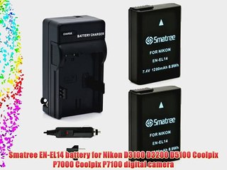 下载视频: Smatree Charger Kits En-el14 for Nikon D3100 D3200 D5100 Coolpix P7000 Coolpix P7100 Camera