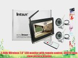 Intsun? 2.4GHz Wireless 7.0 Inch LCD Monitor with Two Wireless Waterproof Cameras