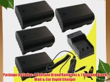 Four Halcyon 2200 mAH Lithium Ion Replacement Battery and Charger Kit for Panasonic Lumix DMC-GH3