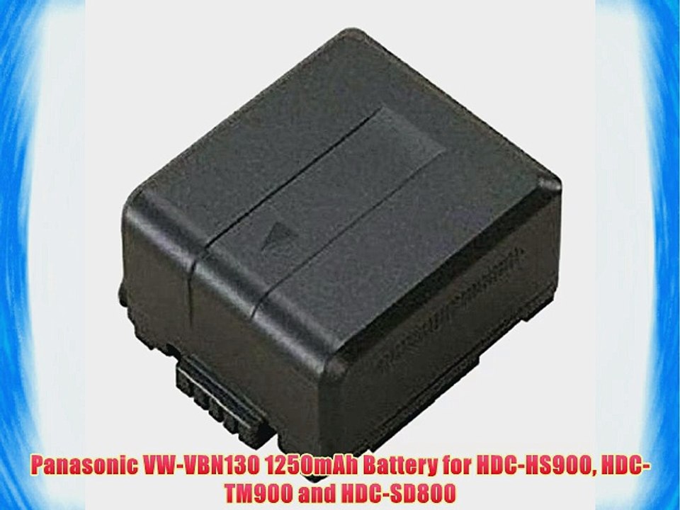 Panasonic VW-VBN130 1250mAh Battery for HDC-HS900 HDC-TM900 and HDC-SD800