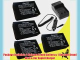 Four Halcyon 2200 mAH Lithium Ion Replacement Battery and Charger Kit for Canon EOS M Canon
