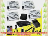 Four Halcyon 1700 mAH Lithium Ion Replacement LP-E8 Battery and Charger Kit   Memory Card Wallet