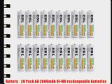 EBL? High Capacity 2800mAh AA Ni-MH Rechargeable Batteries 20 Pack