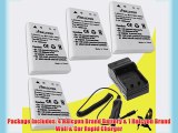 Four Halcyon 1500 mAH Lithium Ion Replacement Battery and Charger Kit for Nikon Coolpix P510