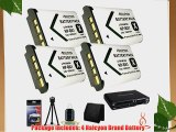 Four Halcyon 1800 mAH Lithium Ion Replacement NP-BX1 Battery   Memory Card Wallet   Multi Card
