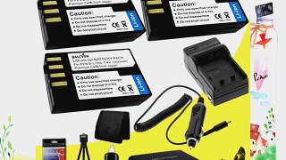 Three Halcyon 1400 mAH Lithium Ion Replacement D-LI109 Battery and Charger Kit   Memory Card