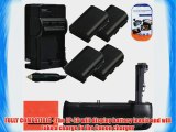 Battery Grip Kit for Canon EOS 6D Digital SLR Camera Includes Vertical Battery Grip   Qty 4