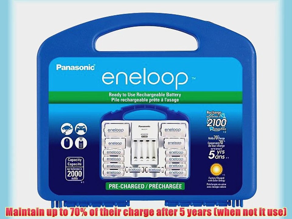 Panasonic K-KJ17MCC82A eneloop Power Pack NEW 2100 Cycle 8AA 2AAA 2 C Spacers 2 D Spacers Advanced