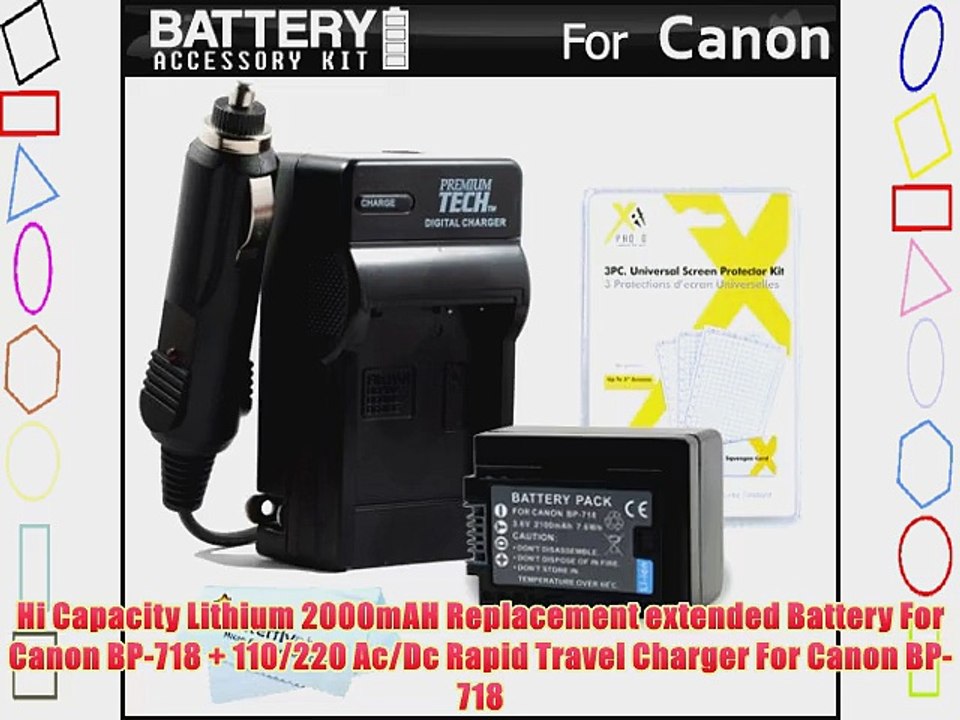 Battery And Charger Kit For Canon VIXIA HF R52 HF R50 HF R500 HF R42 HF R40 HF R400 HF R62