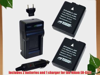 Wasabi Power Battery (2-Pack) and Charger for Nikon EN-EL21 MH-28 and Nikon 1 V2