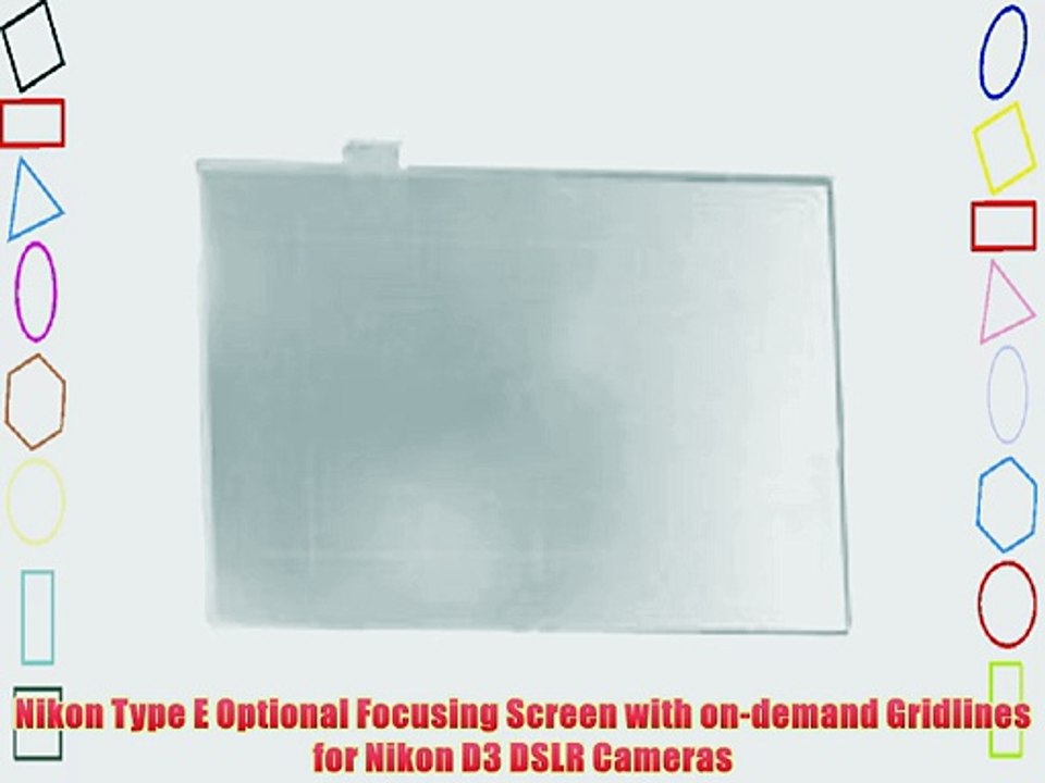 Nikon Type E Optional Focusing Screen with on-demand Gridlines for Nikon D3 DSLR Cameras