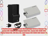 2 Replacement Batteries and Multi Voltage Battery Charger For Canon EOS 1000D (EOS Digital