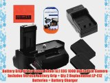 Battery Grip Kit for Canon Rebel SL1 EOS 100D Digital SLR Camera Includes Vertical Battery