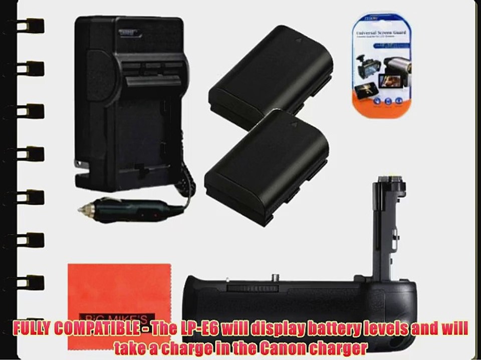 Battery Grip Kit for Canon EOS 6D Digital SLR Camera Includes Vertical Battery Grip   Qty 2