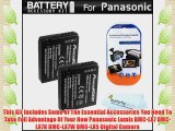 2 Pack Battery Kit For Panasonic Lumix DMC-LX7 DMC-LX7K DMC-LX7W DMC-LX5 Digital Camera Includes