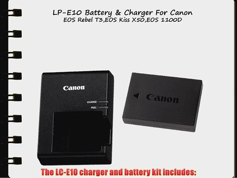 Canon LC-E10 Genuine ?Li-Ion Battery Charger LP-E10 Genuine Li-Ion Battery For Cameras...