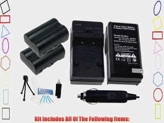2-Pack D-LI50 High-Capacity Replacement Batteries with Rapid Travel Charger for Pentax K10D