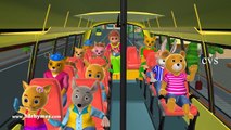 Wheels on the Bus Go Round And Round - 3D Animation Nursery Rhymes and Songs for Children