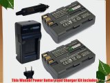 Wasabi Power Battery (2-Pack) and Charger for Nikon EN-EL3e and Nikon D50 D70 D70s D80 D90