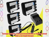 Four Halcyon 1700 mAH Lithium Ion Replacement Battery and Charger Kit for Canon VIXIA HV30