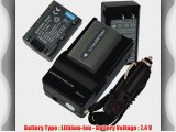 NEW TWO Battery Charger for Sony DVD HandyCam DCR-DVD92E DCR-SR100 Video Camera