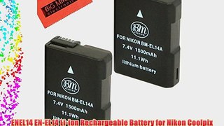 BM Premium Pack of 2 EN-EL14 Batteries