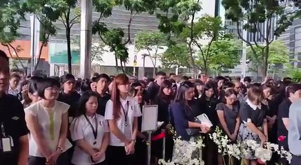 Minute of Silence at the NTUC tribute centre