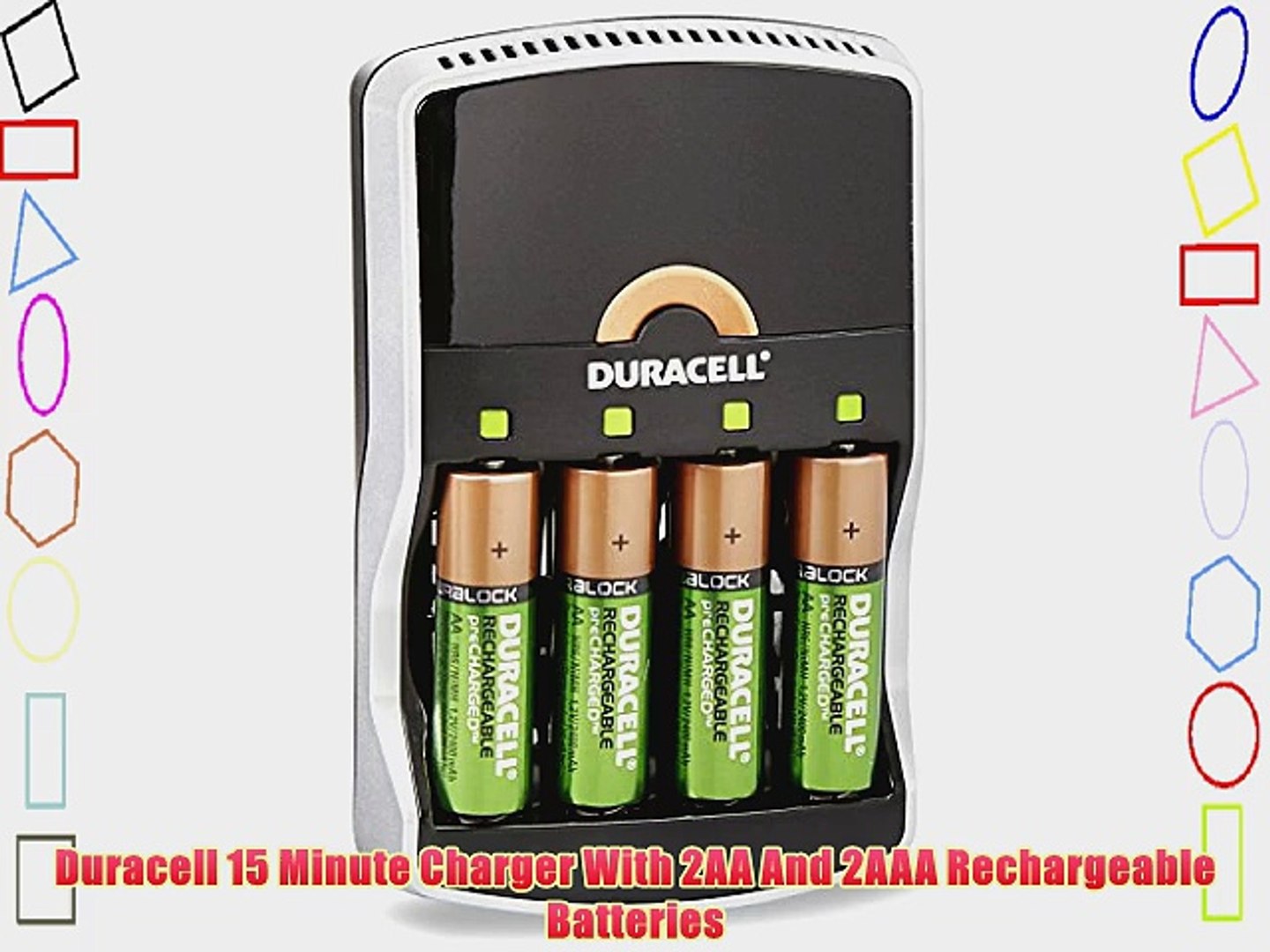 Duracell 15 Minute Charger With 2AA And 2AAA Rechargeable Batteries - video  Dailymotion