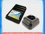Standard Horizon HX370S Battery and Charger - Replacement for Standard Horizon FNB-83 Two-Way