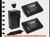 Wasabi Power Battery (2-Pack) and Charger for Nikon EN-EL23 and Nikon Coolpix P600 S810c