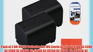 Pack of 2 BN-VG121 Batteries for JVC Everio GZ-E10 GZ-E100 GZ-E200 GZ-E300 GZ-E505B GZ-E515B