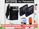 2 Pack Battery And Charger Kit For Panasonic Lumix DMC-TS4 DMC-TS3 Digital Camera Includes