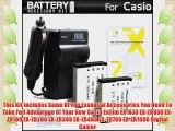 2 Pack Battery And Charger Kit For Casio Exilim EX-H30 EX-ZR800 EX-ZR100 EX-ZR200 EX-ZR300