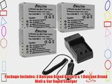 Three Halcyon 1600 mAH Lithium Ion Replacement Battery and Charger Kit for Canon PowerShot