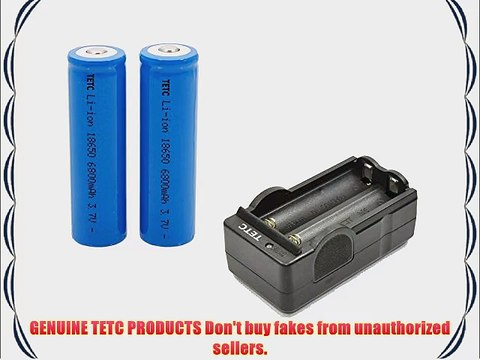 2Pcs TETC 18650 3.7V 6800mAh Lithium Ion Parallel Battery with dual Charger
