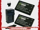 Wasabi Power Battery (2-Pack) and Charger for Contour 2350 2450 2900 C010410K and ContourHD